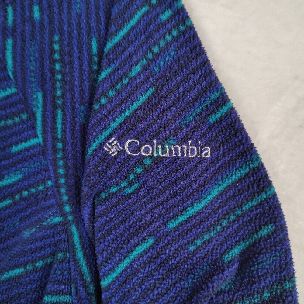Vintage Columbia Fleece Pullover 1/4 Zip Blue Dash Sweatshirt Women's Sz M - Picture 5 of 10